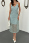 Women's Mint Green Drapey Lined Strapless Dress - 4