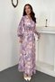 Women's Lilac Drapey Chiffon Dress - 2