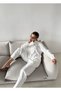 Women's Shirt with Bead Embroidery on Front, Standard Pants Size Suit