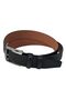 100% Genuine Leather Patterned 4 cm Buckled Belt Classic Men's Belt, Black - 4