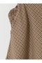 Brown Zippered Plaid A-Line Skirt - 8