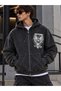 Unisex Oversized Hooded Cardigan with Front and Back Prints and a Zipper - DEFTONES - 4