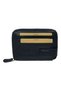 Mini Unisex Genuine Leather Sports Wallet with Zipper Closure and Snap Button, Black - 2