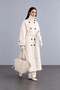 Women's Long Buttoned Stand-Up Collar Trench Coat with Flap Pockets and Side Slits - 3