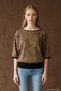 Melipilla Soft-Textured Batwing-Sleeve Leopard Jacquard Knit Women's Blouse & Jersey Blouse & Women's Top - Camel Leopard - 4