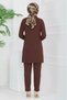 Crinkled Three-Piece Set BROWN - 4