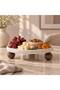 Natural Marble Cake Stand, Wooden Ball-Footed Cake Stand, Marble Serving Platter, Marble Cheese Plate 25 cm - 3