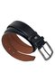 100% Genuine Leather, Flat Style, 4 cm, Buckled Belt, Classic Men's Belt, Black - 3