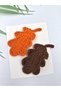 Fall Oak Leaf Snap Button Set—Orange & Brown Maple / Oak Leaf-Shaped Hair Clips for Kids and Women (Set of 2) Hand-Knitted Fall-Themed Accessories - 3