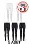 5-Pack Women's Long Modal-Elastane Leggings - Comes with a Free Eye Mask
