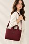 Vellora Burgundy Canvas Hand and Shoulder Bag - 3