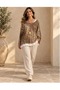 - Italian Leopard Print Tank Top Blouse with Sleeves - 2