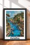 Portofino Sailboats on the Sea Framed Painting Italy Poster Living Room Kitchen Wall Decor Itp035