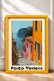Porto Venere Street with Stairway Descending to the Sea Framed Painting Italy Poster Wall Decor Itp039 - 3