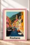 Positano Navy Blue Kayaks in the Channel Framed Painting Italy Poster Living Room Kitchen Wall Decor Itp037 - 3