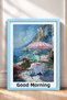 Buongiorno Written Umbrellaed Sea Terrace Framed Painting Italy Poster Wall Decor Itp027 - 3