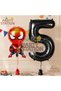 Spider-Man 5 Year Old Balloon and Black Number Balloon Birthday Party Set Spider-Man Balloon Set