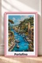 Portofino Sailboats on the Sea Framed Painting Italy Poster Living Room Kitchen Wall Decor Itp035 - 3