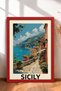Stone Pathway Framed Painting on Sicilian Coast Italy Poster Living Room Kitchen Wall Decor Itp011