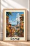Rome Streets and the Bell Tower Framed Painting Italy Poster Living Room Kitchen Wall Decor Itp021 - 3
