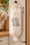 Cute Cat Patterned Bag Holder – Hangable Fabric Kitchen Bag Organizer - 2