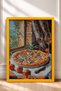 Buon Appetito Written Pizza and White Wine Framed Painting Italy Poster Wall Decor Itp028 - 3