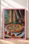 Buon Appetito Written Pizza and White Wine Framed Painting Italy Poster Wall Decor Itp028 - 3
