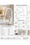 White Brass Bathroom Sink Faucet High Swan Neck 360 Swivel Modern Design - 2