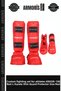Special Production Fighting Set Sportsman Krkor-100 Red-L Karate Leg Protector Size L Red