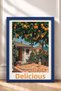 Delizioso Written Orange Tree and Pizza Framed Painting Italy Poster Wall Decor Itp054 - 3