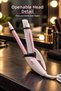 Hair straightener and curling iron with pink and white body