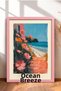 Brezza Dell'Oceano Written Pink Flowers Framed Painting Italy Poster Wall Decor Itp075