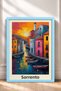Sorrento Sunset, Canal and Boats Framed Painting, Italy Poster, Wall Decor, Itp119. - 3