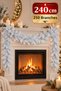 New Year White Garland 240 Cm Thick Lush 250 Branches Luxury New Year Ornament Door Stairs Fireplace Ornament