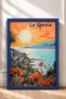 La Spezia Sunset and Palm Trees Framed Painting, Italy Poster, Living Room, Kitchen, Wall Decor, Itp140. - 3