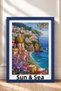 Sole & Mare, Coastal Town with Written Text, Framed Painting, Italy Poster, Living Room, Kitchen, Wall Decor, Itp096. - 3