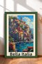Bella Italia, Port City, Framed Painting, Italy Poster, Living Room, Kitchen, Wall Decor, Itp122.