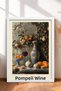 Vino Di Pompei Stone Wall Still Life Framed Painting Italy Poster Living Room Kitchen Wall Decor Itp113