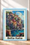 Bella Italia, Port City, Framed Painting, Italy Poster, Living Room, Kitchen, Wall Decor, Itp122. - 3