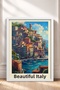 Bella Italia, Port City, Framed Painting, Italy Poster, Living Room, Kitchen, Wall Decor, Itp122. - 3