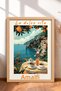 La Dolce Vita Amalfi, Balcony with a View, Framed Painting, Italy Poster, Wall Decor, Itp115.