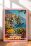 Go to Italy, Lemon-Themed Coastal Village Framed Painting, Italy Poster, Wall Decor, Itp126.