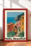 Ciao Bella, Women's Framed Painting, Coastal Trail, Italy Poster, Wall Decor, Itp168.