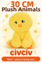 30 cm Cute Plush Animal Toy – Giraffe, Elephant, Teddy Bear, Chick, Monkey – 1 Piece - 6