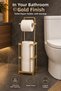 Mat Gold Stand with Backing, Stainless Steel Premium Series Toilet Paper Holder, Hanging Toilet Paper Dispenser.