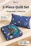 Orion |   Astronaut Pattern 100% Cotton Single Bed Fitted Sheet Set (2 Pieces) | |   Pillowcase |   Fitted Sheet |   Set. |   Home Textiles - 100 X 200 cm - 4