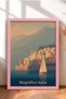 Magnificent Italian Coastal Town and Sailing Boat Framed Painting, Italy Poster, Wall Decor, Itn024.