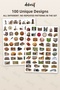 Sivas Sticker Set, 100 Pieces - Çifte Minare Divriği Ulu Mosque, Köfte, Realistic Planner/Journal Stickers. - 2