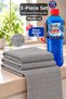 3-Piece Cleaning Set - 40X40 Checkered Cleaning Cloth, Bathroom Grout Cleaner, Magic Liquid, Gift.