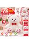 35 cm Heart-Pawed Plush Teddy Bear with a Bow, Soft Toy Bear Pl62305 - 4